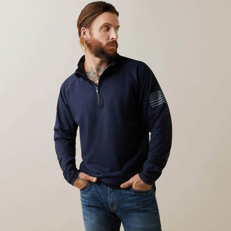 FR Combat Stretch Patriot 1/4 Zip Work Shirt