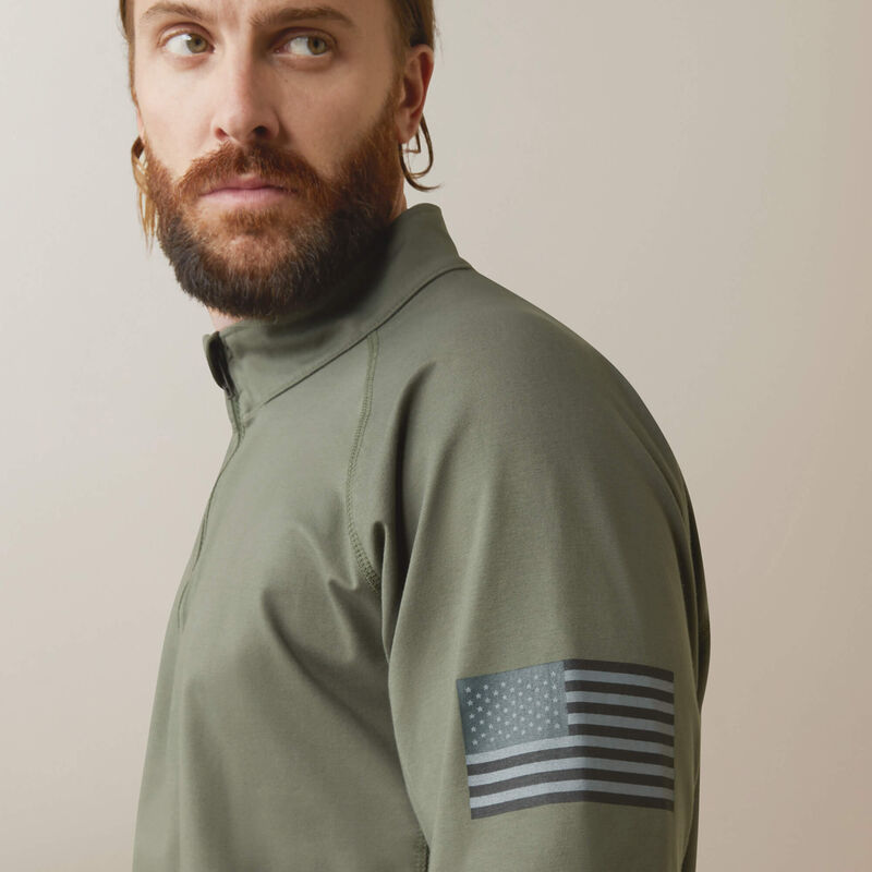 FR Combat Stretch Patriot 1/4 Zip Work Shirt