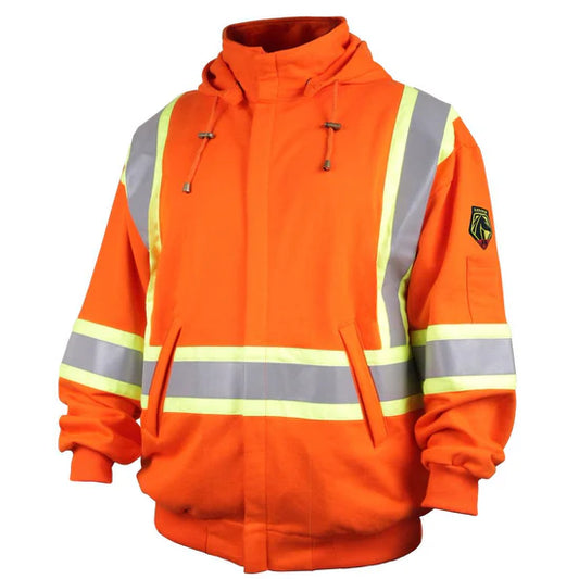 FR Hi Vis Hooded Zip Up