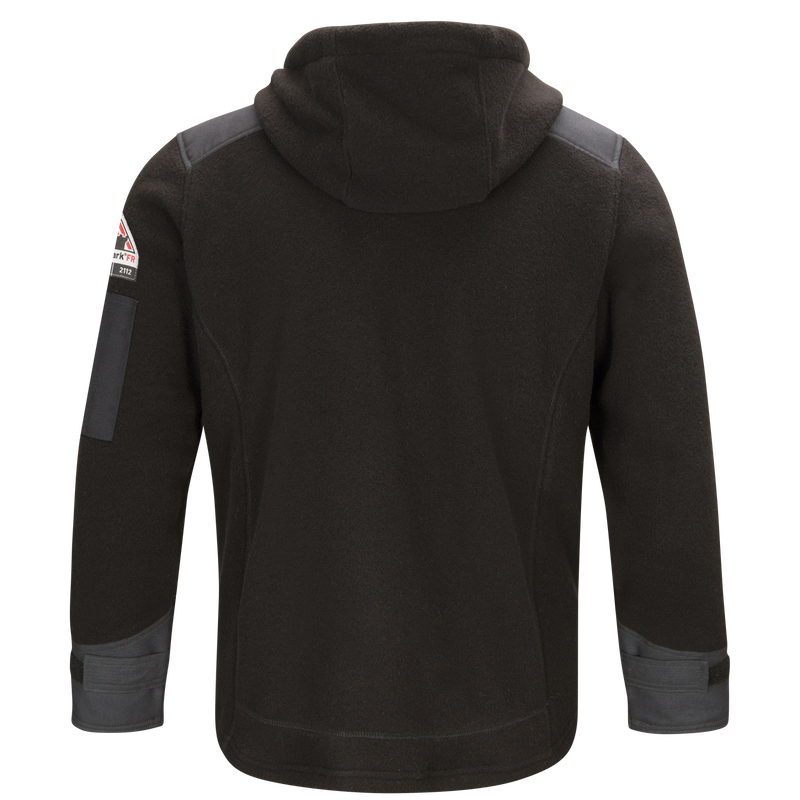 BULWARK MODACRYLIC BLEND FLEECE HOODIE MENS FR BLK FRONT ZIP