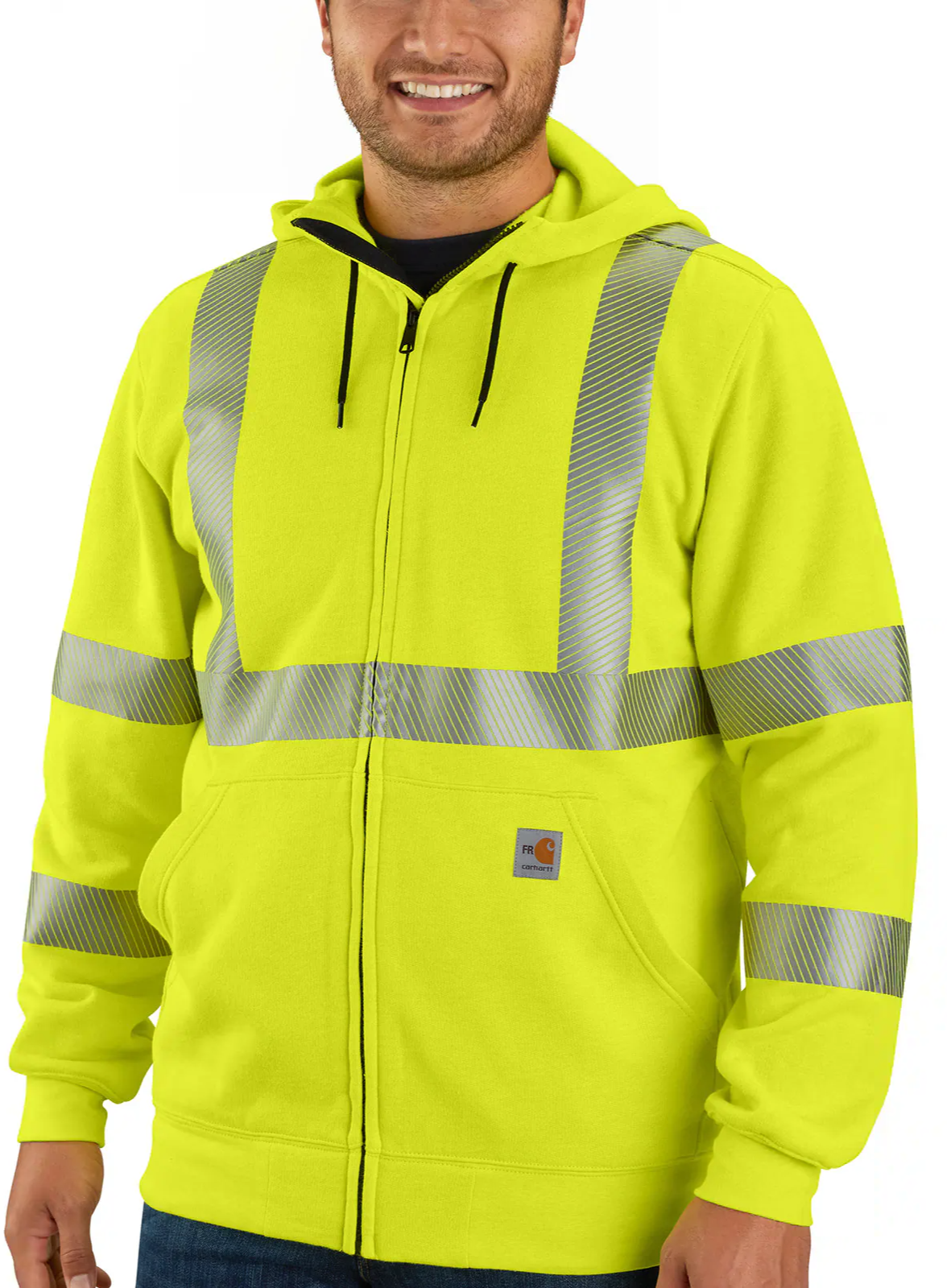 Flame Resistant High-Visibility Force Loose Fit Midweight Full-Zip Class 3 Sweatshirt